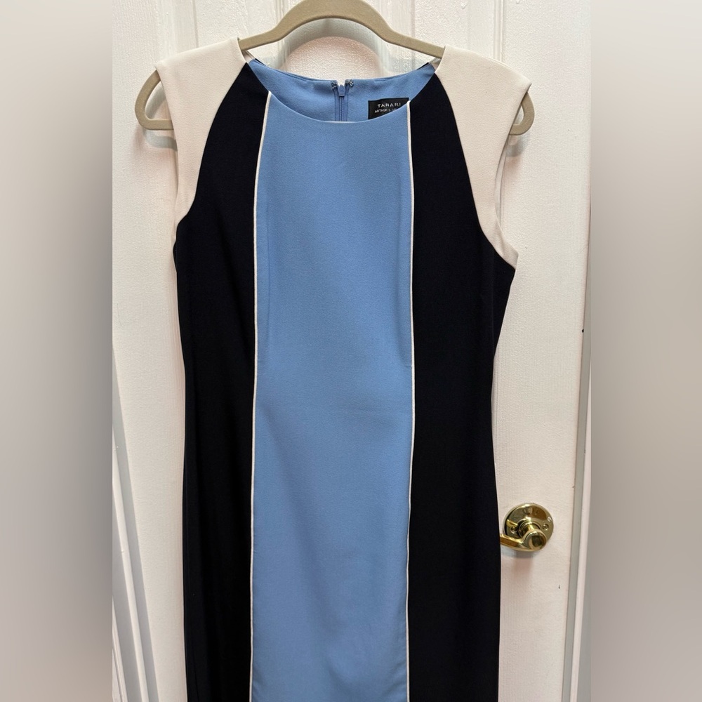 Tahari Light Blue and Dark Blue Dress